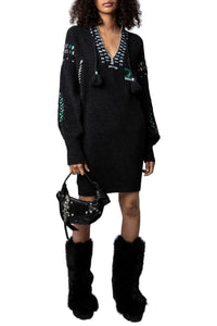 Robe Alabama en cachemire et laine - Anthracite