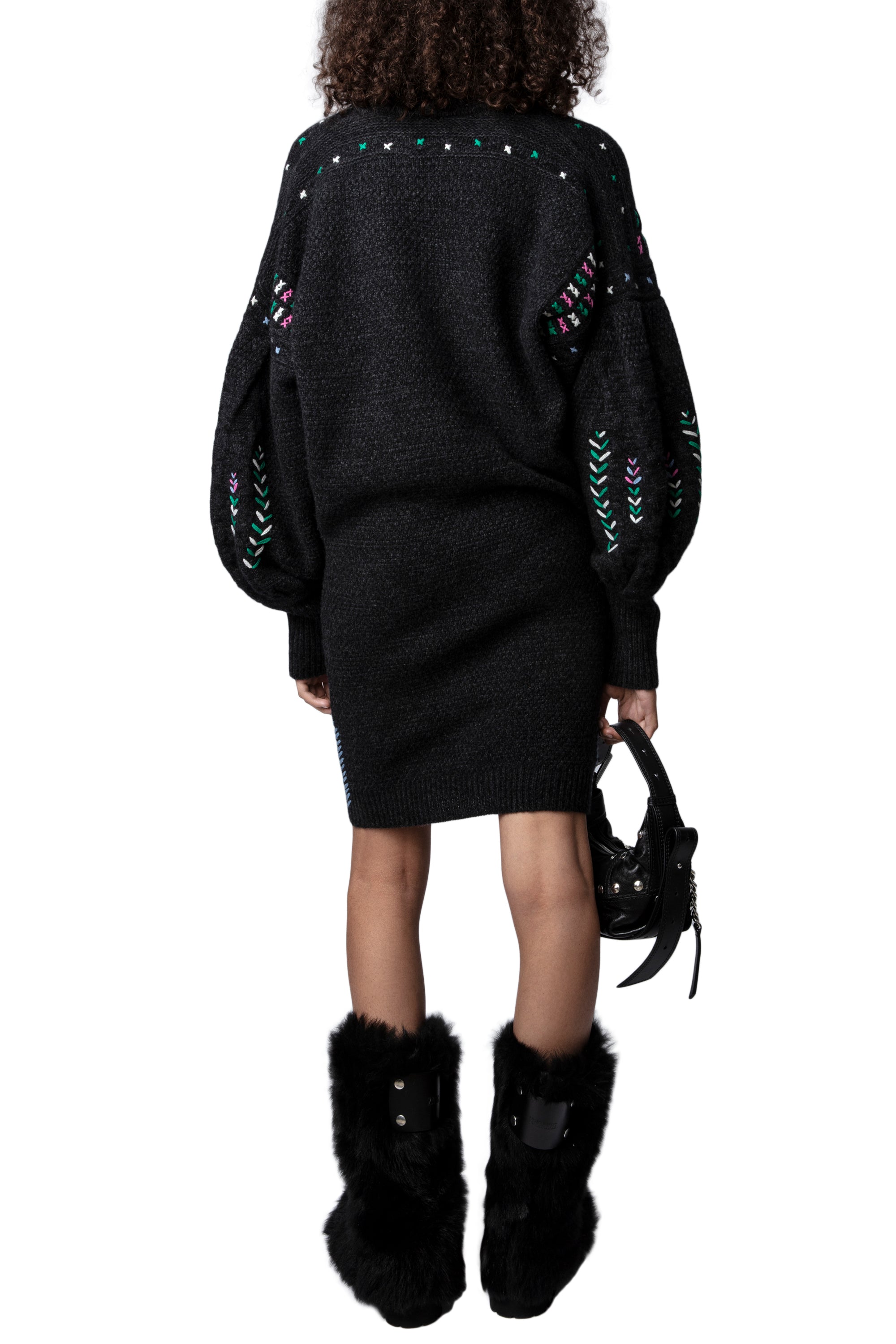 Robe Alabama en cachemire et laine - Anthracite