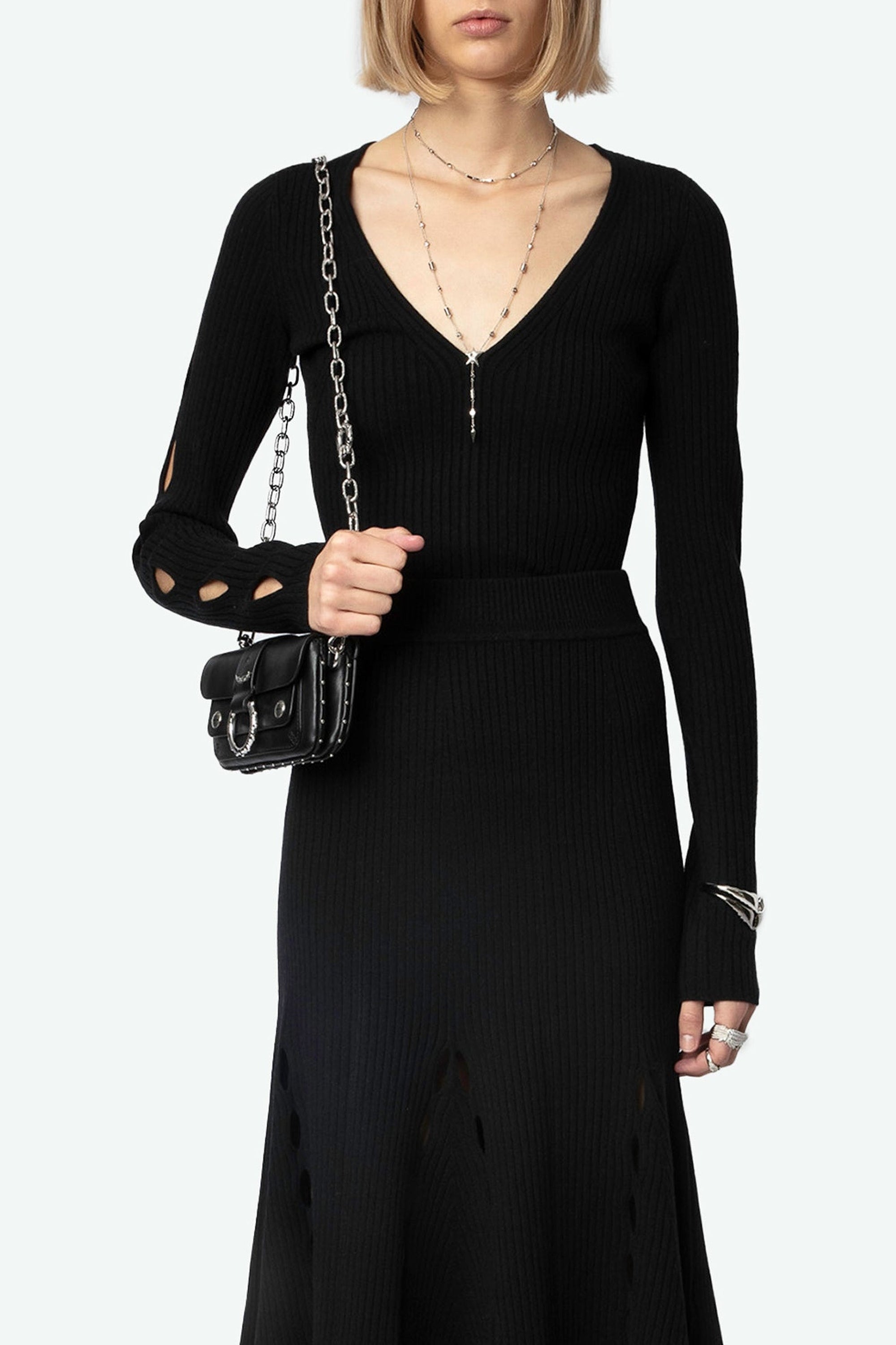 Jupe Ginza en laine - Noir