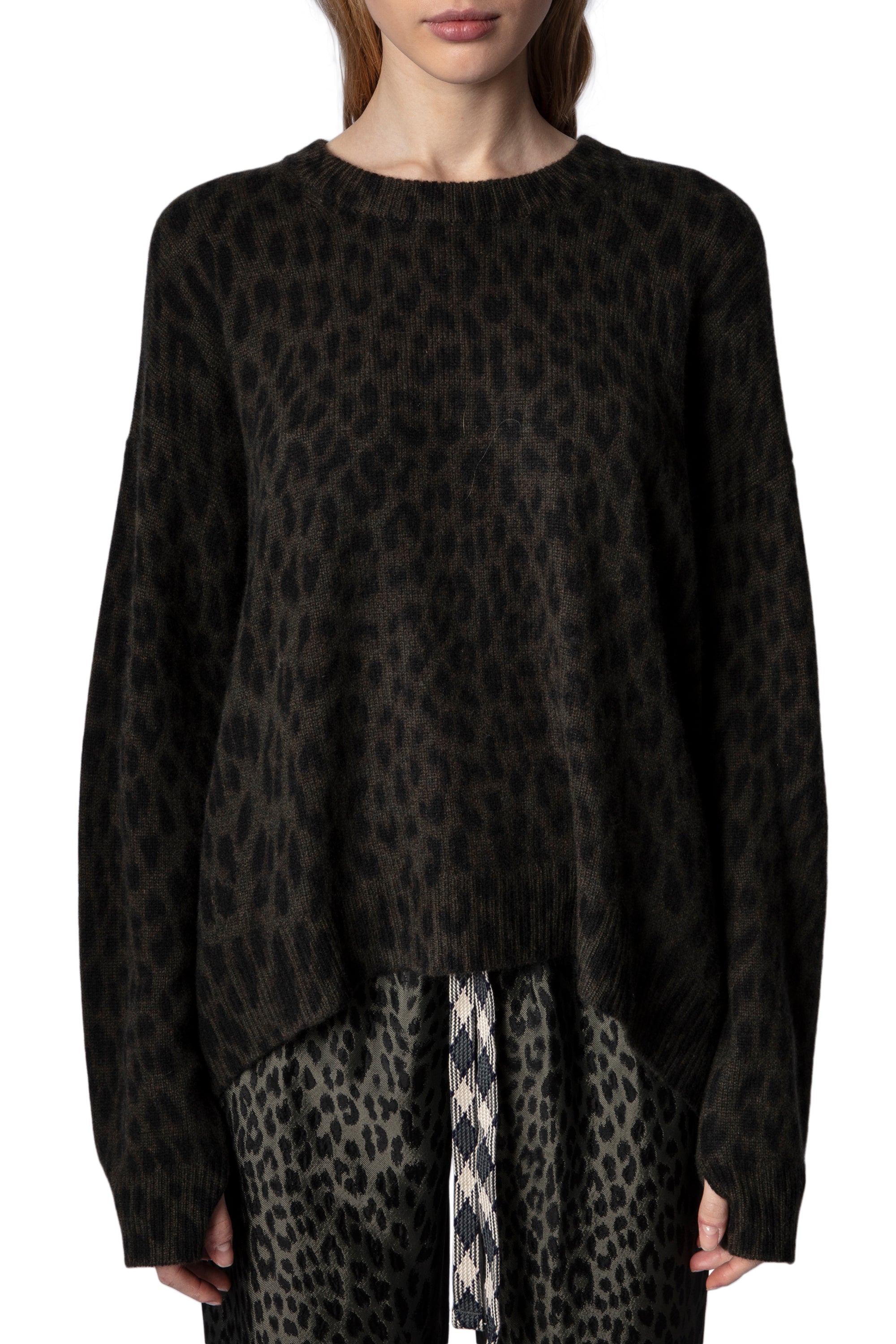 Pull Markus Leo en cachemire - Kaki
