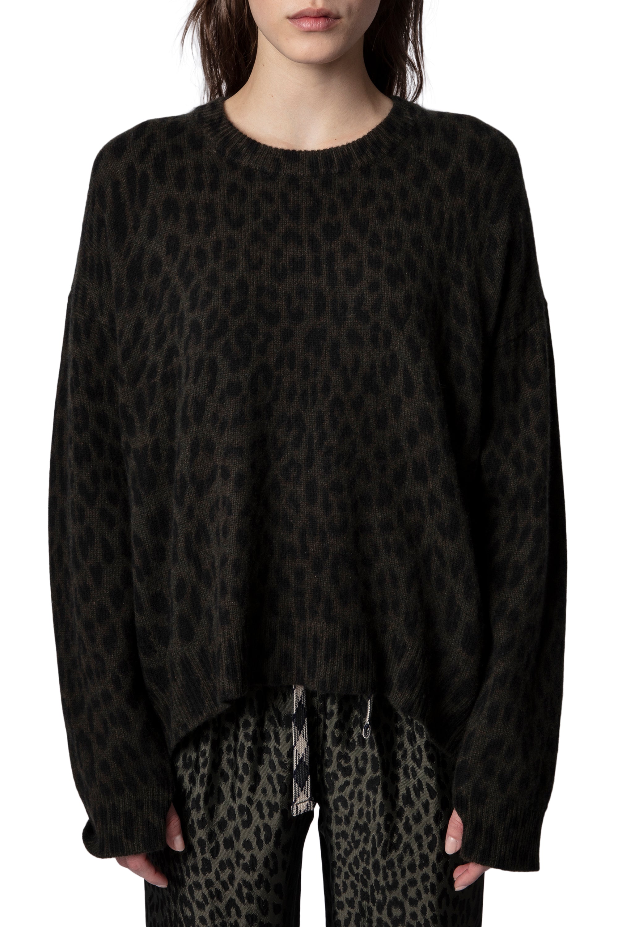 Pull Markus Leo en cachemire - Kaki