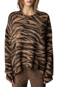 Markus Tiger cashmere jumper - Cognac