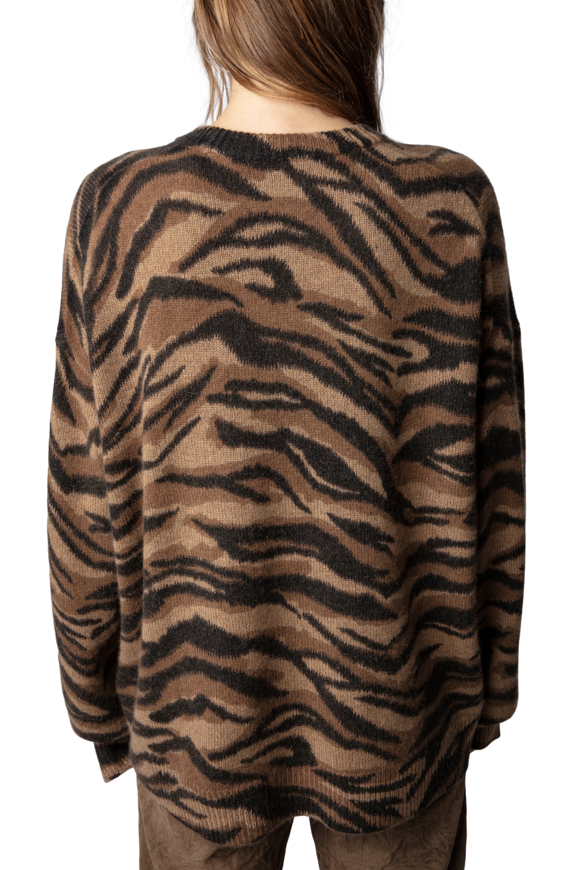 Markus Tiger cashmere jumper - Cognac
