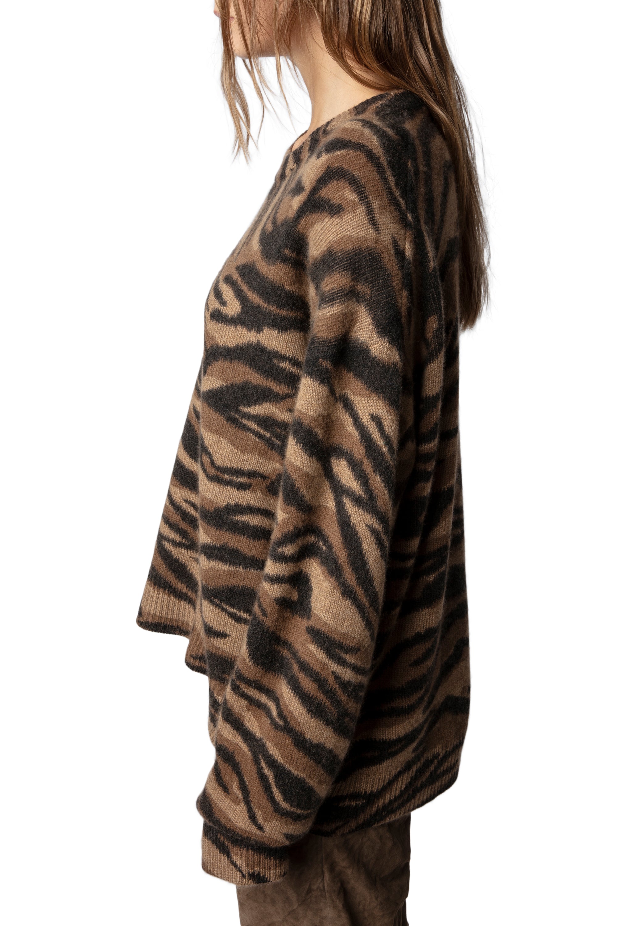 Markus Tiger cashmere jumper - Cognac