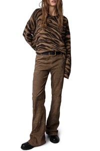 Markus Tiger cashmere jumper - Cognac