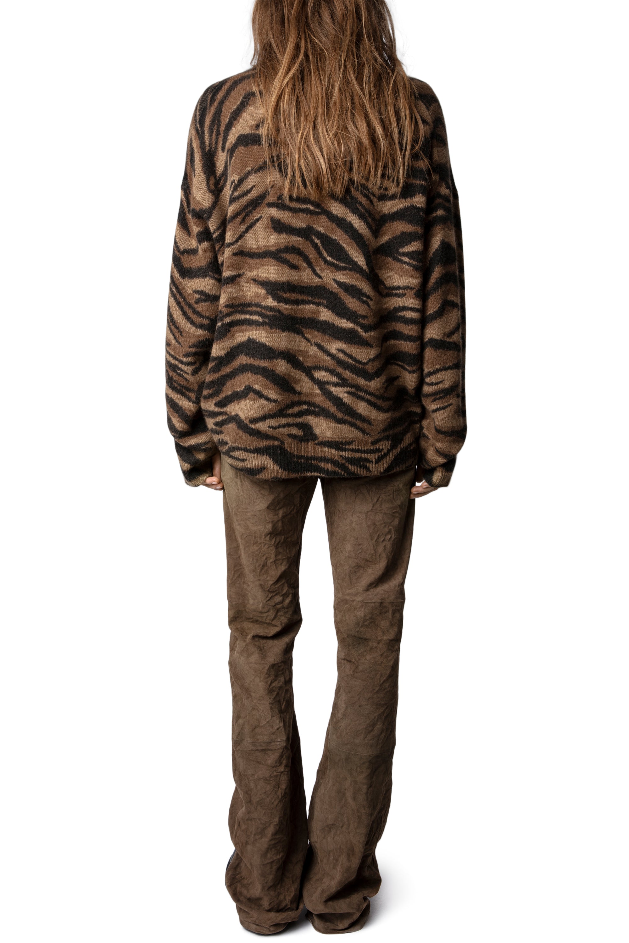 Markus Tiger cashmere jumper - Cognac