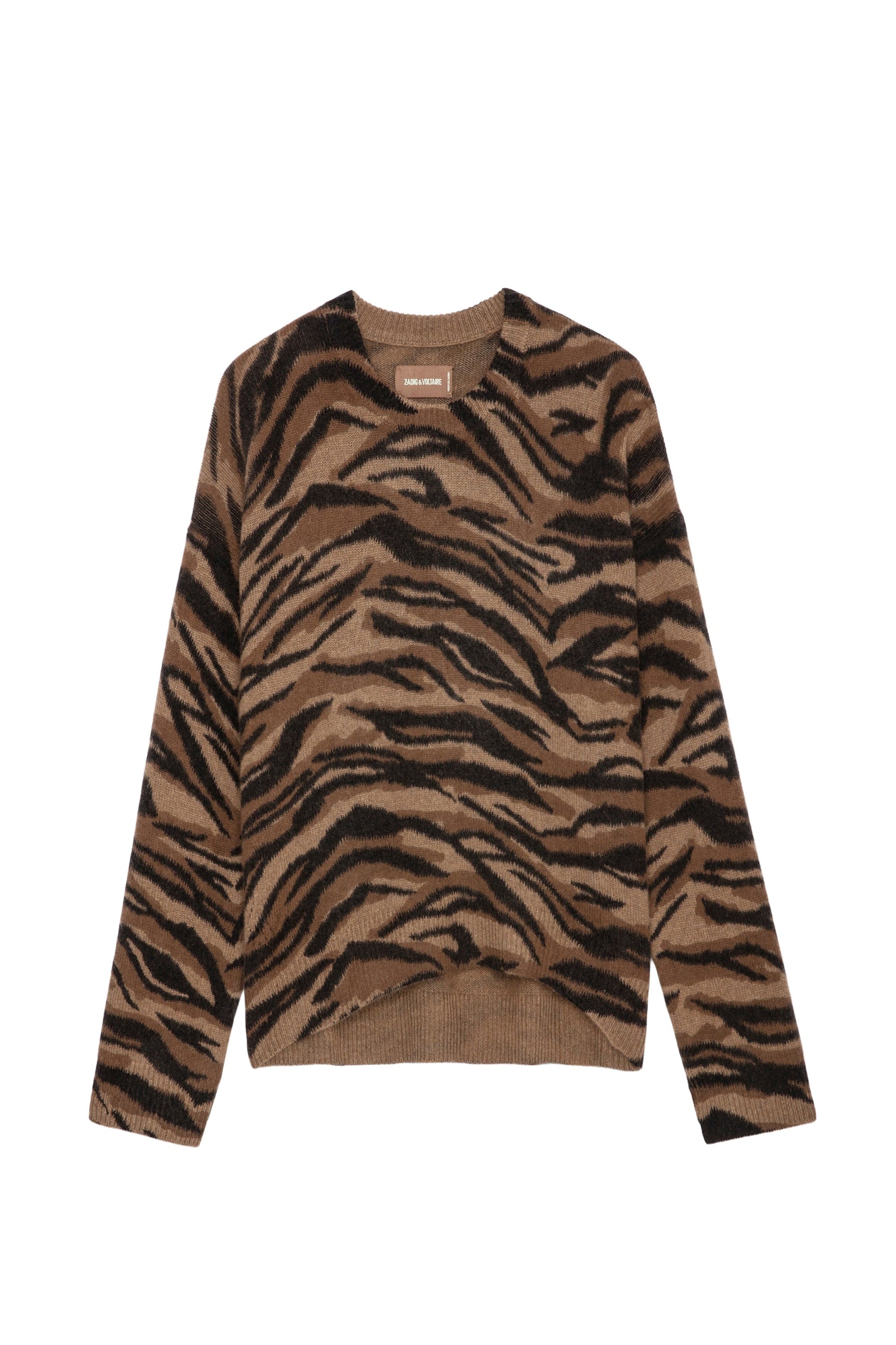 Markus Tiger cashmere jumper - Cognac