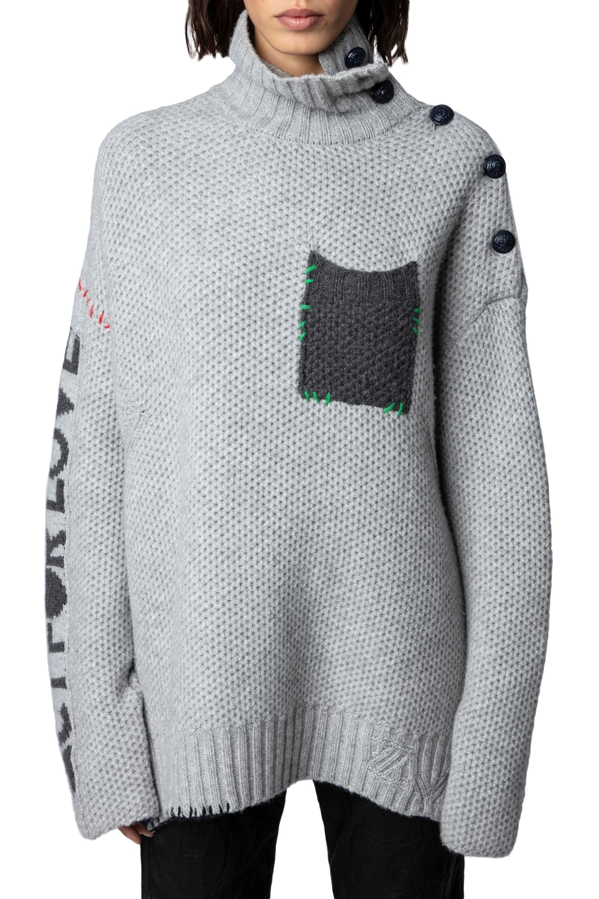 Pull Alma en cachemire - Gris Chine
