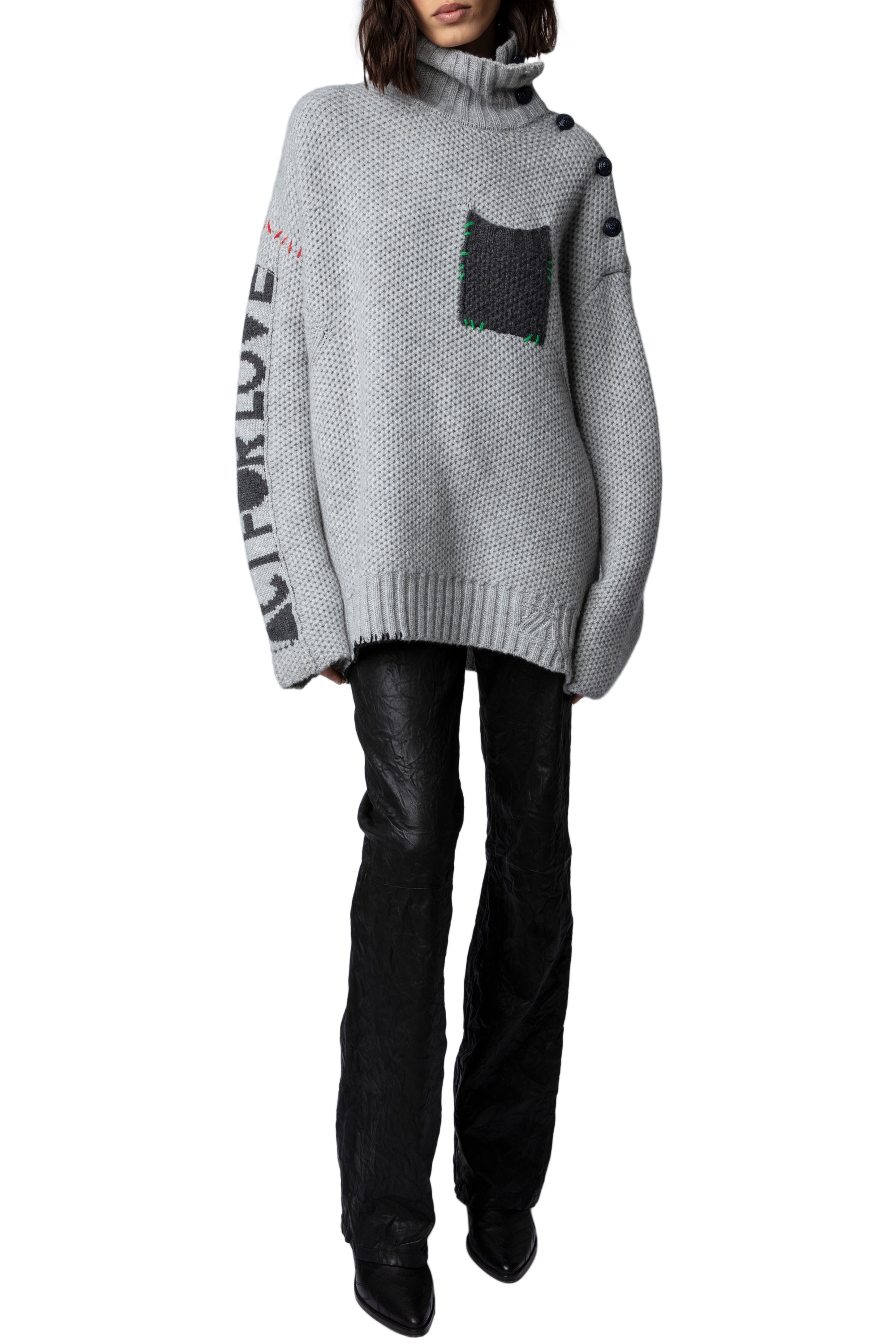 Pull Alma en cachemire - Gris Chine
