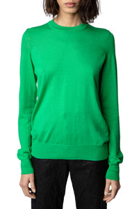 Emma jumper in merino wool - Apple