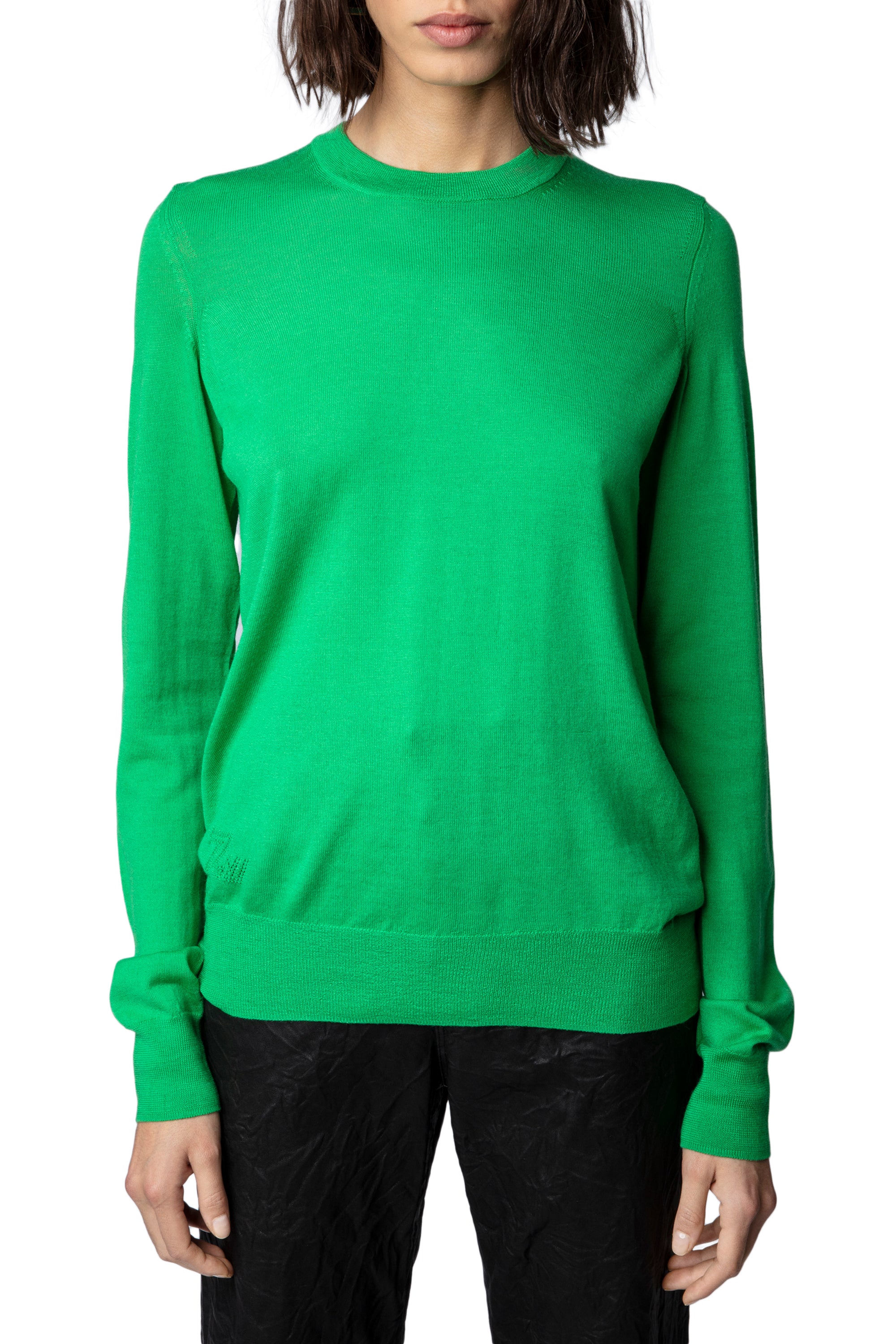 Emma jumper in merino wool - Apple