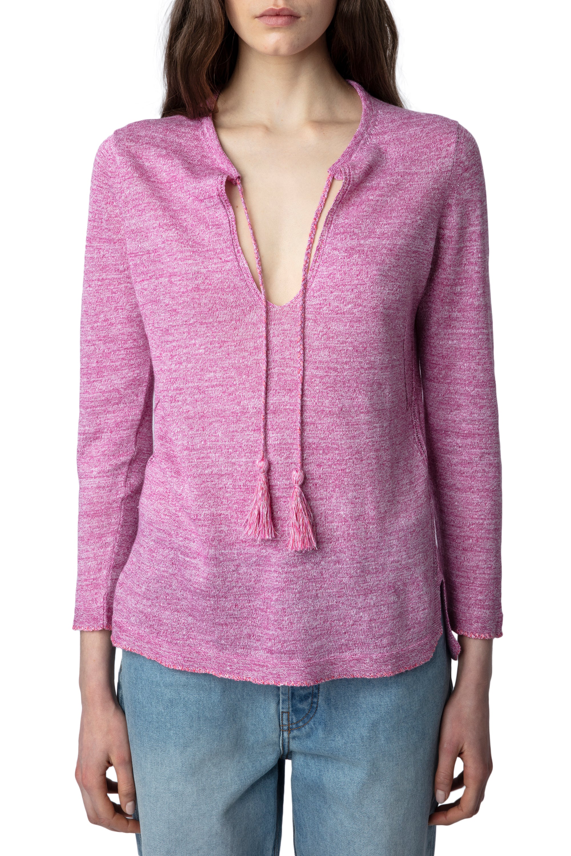 Amber Li linen jumper - Pink