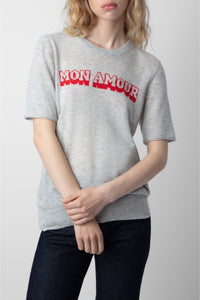 Pull Ida Mon Amour en cachemire - Neige