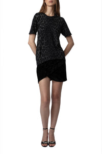 Pull Ida Léopard en cachemire - Ardoise