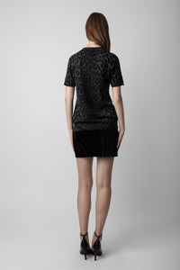 Pull Ida Léopard en cachemire - Ardoise