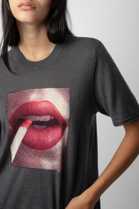 Ida Photoprint cashmere jumper - Slate