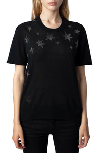 Ida Stars Strass cashmere jumper - Black