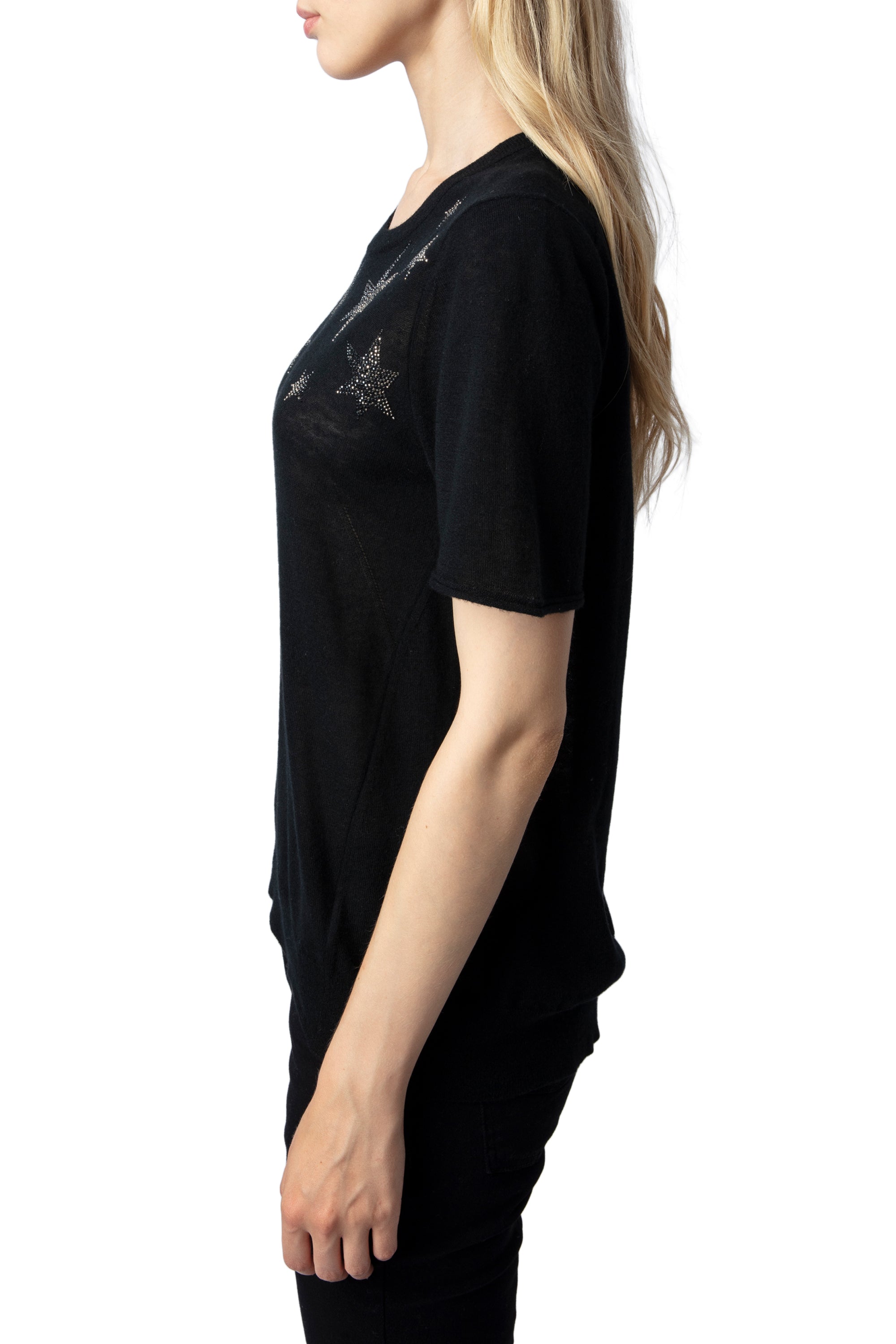 Ida Stars Strass cashmere jumper - Black