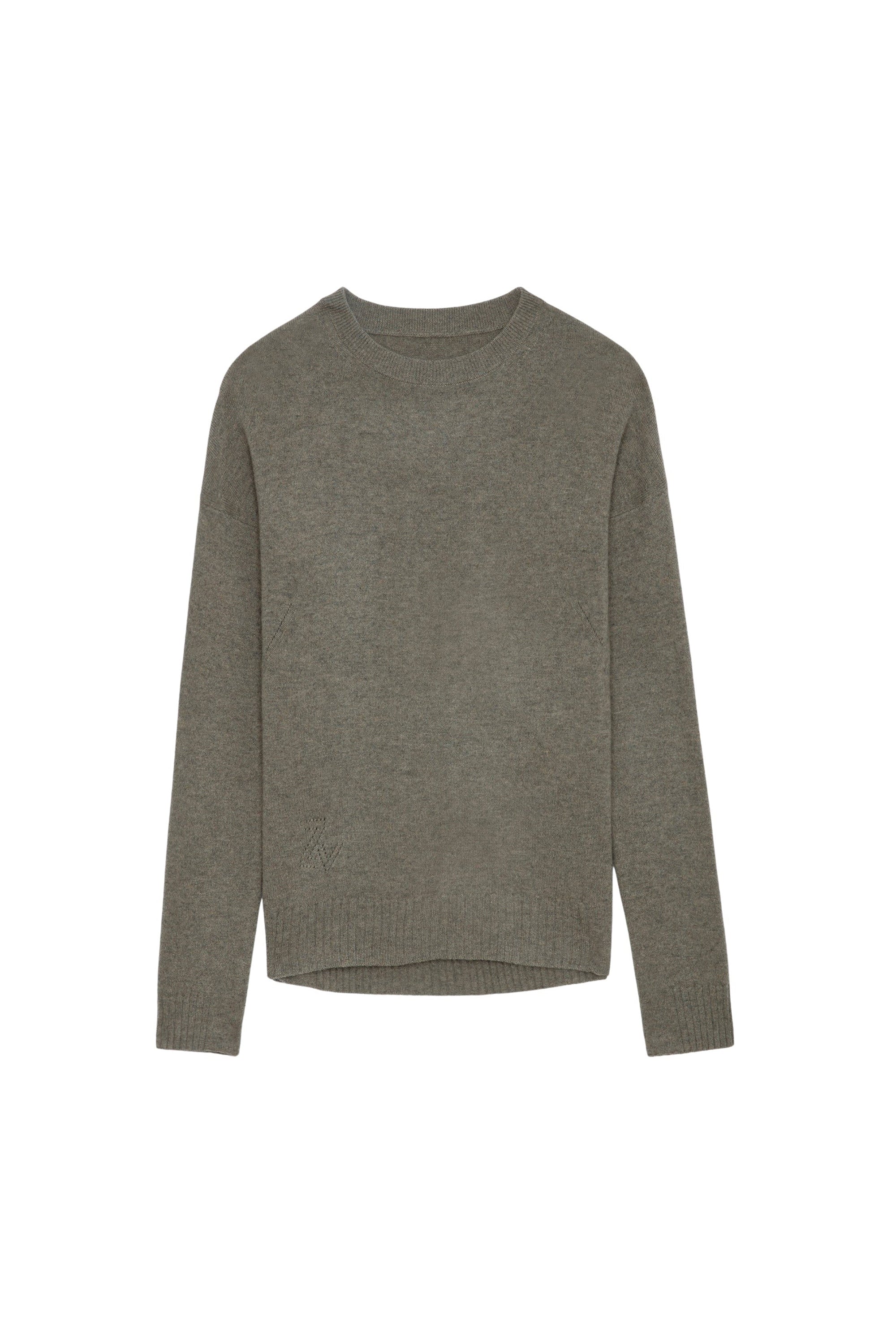 Sweat-shirt Cici Patch en cachemire - Kaki Clair