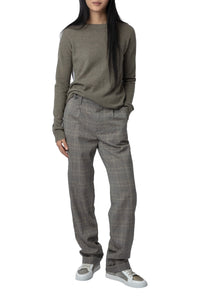 Sweat-shirt Cici Patch en cachemire - Kaki Clair