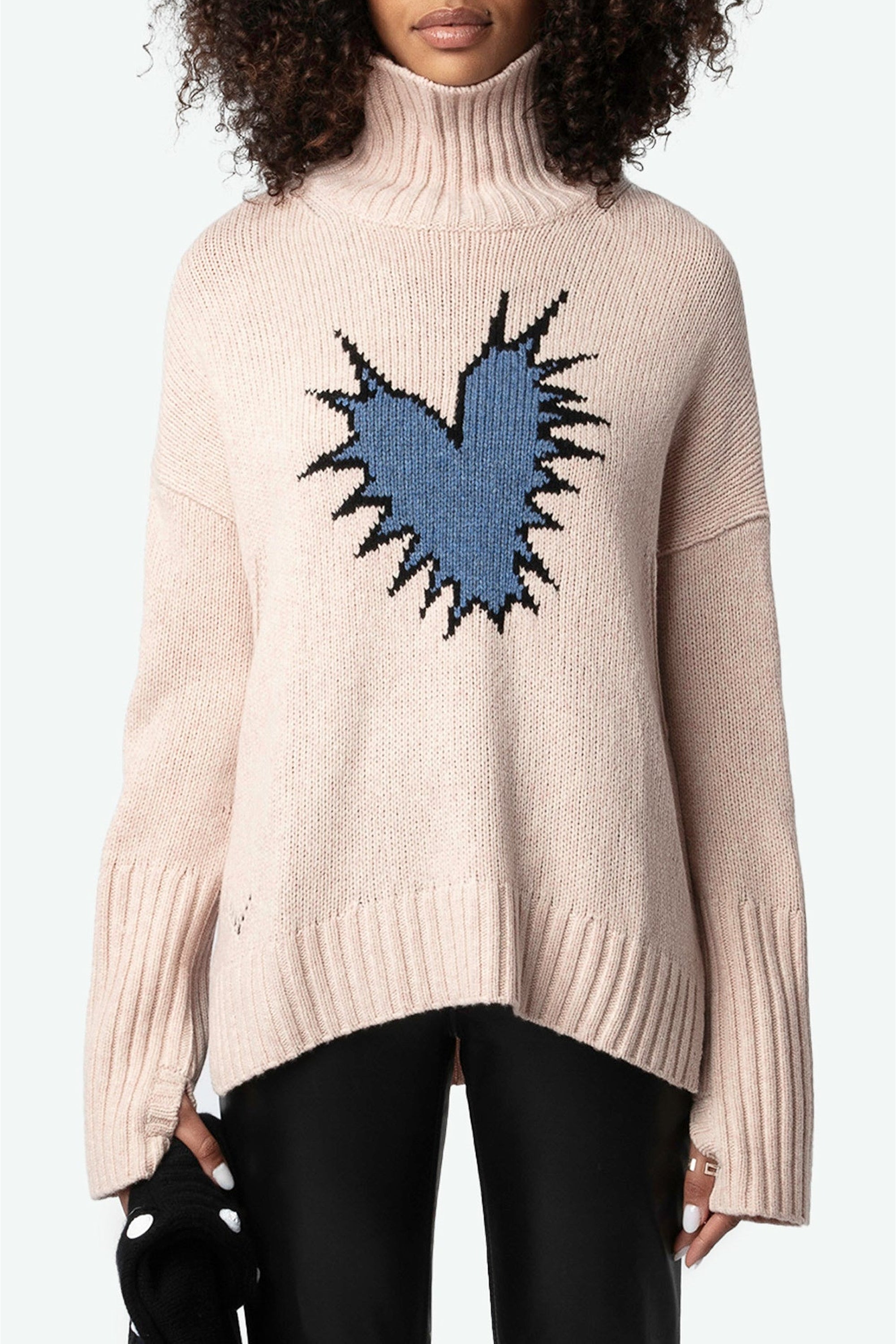 Sweat-shirt Alma Spiked Heart en laine - Sweet