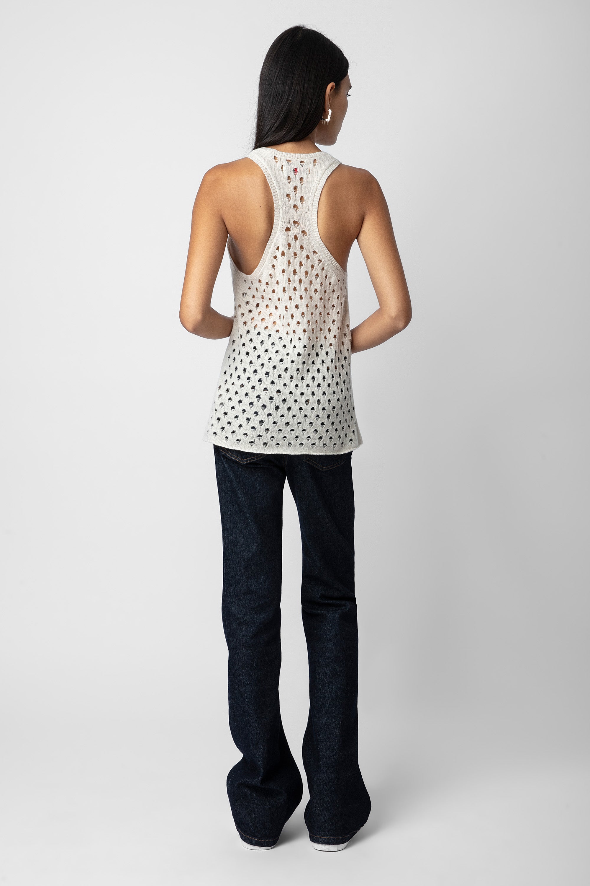 Top Abbie en cachemire - Ecru