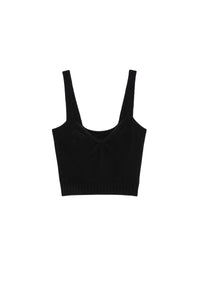 Crop top Bettina en laine - Noir