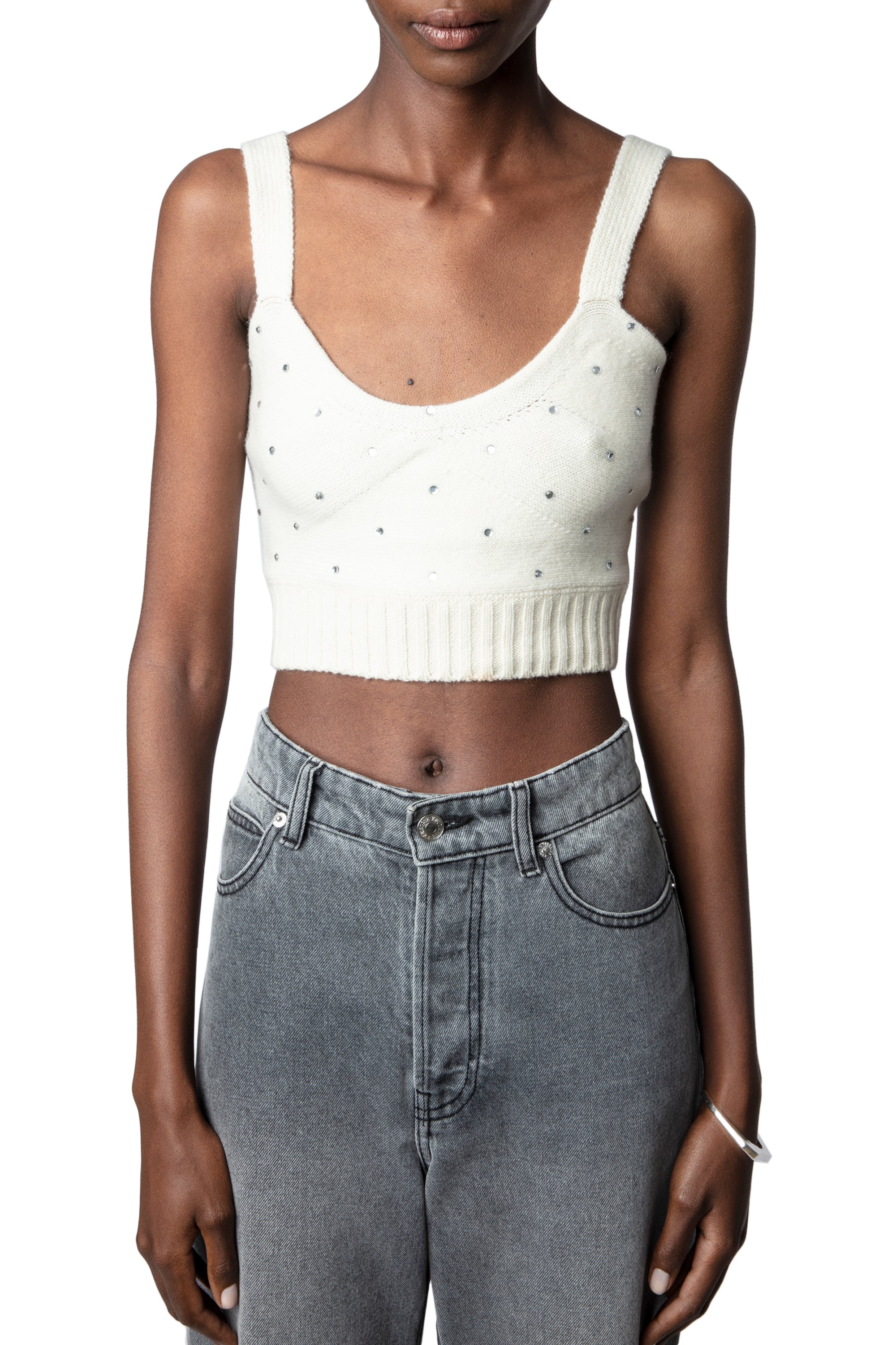 Top Bettina en laine - Ecru