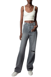 Top Bettina en laine - Ecru