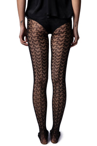 Collants à logo Résille Fogal X Zadig&Voltaire - Noir