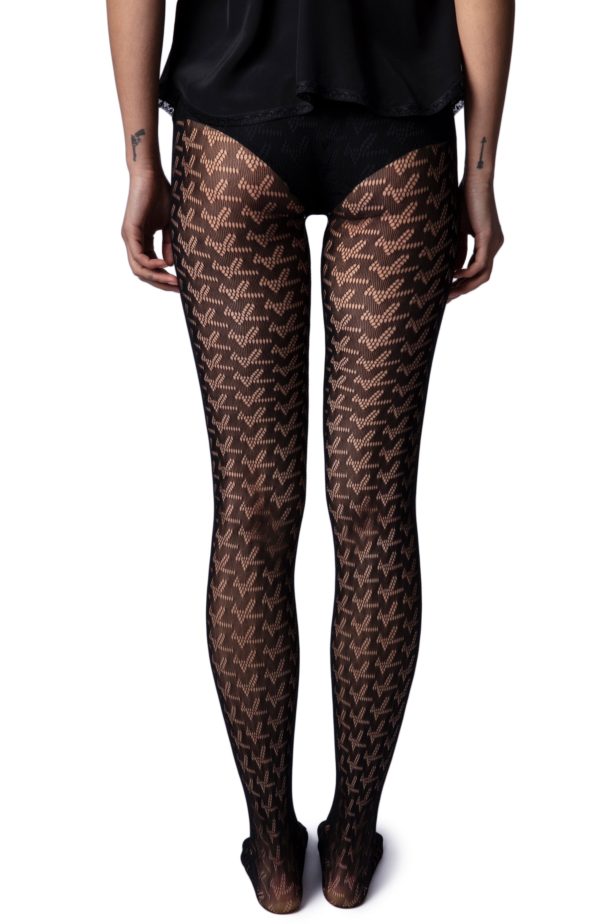 Collants à logo Résille Fogal X Zadig&Voltaire - Noir