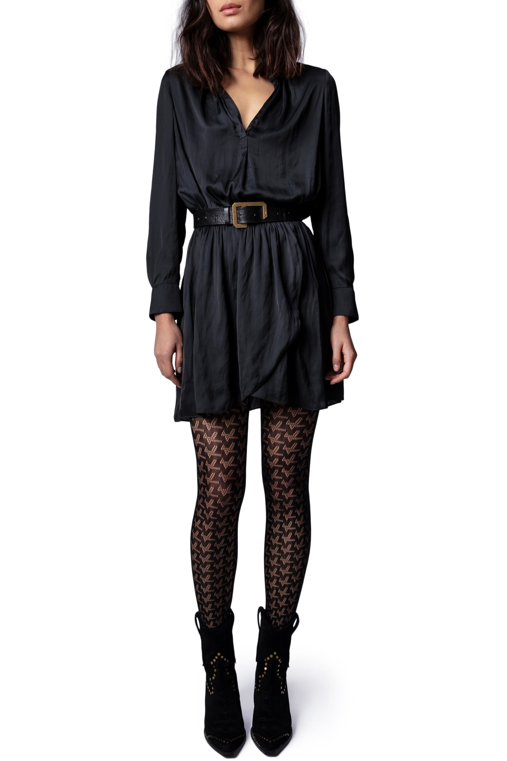 Collants à logo Résille Fogal X Zadig&Voltaire - Noir