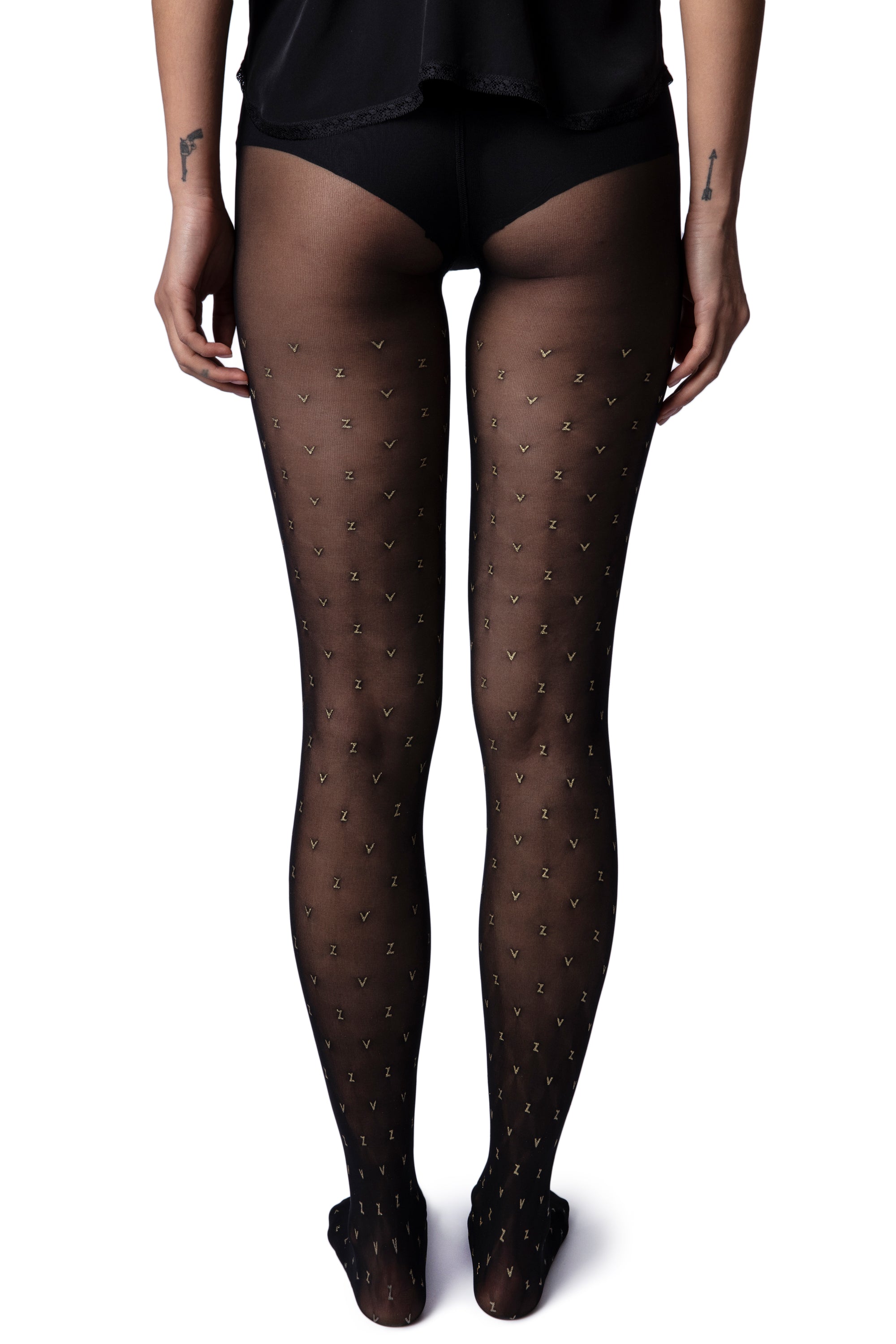Collants à logo Gold Fogal X Zadig&Voltaire - Noir