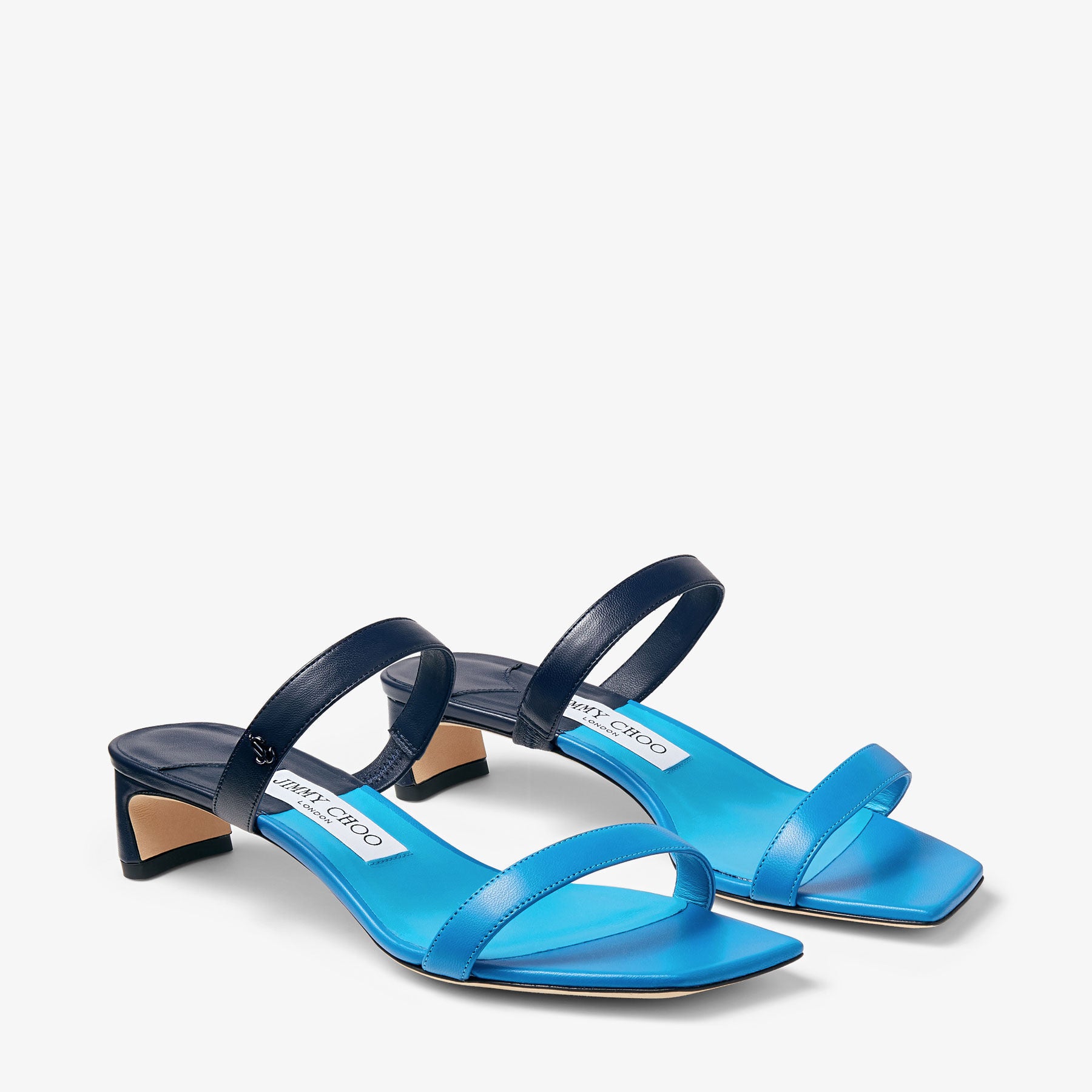Mules Kyda 35 en cuir - Sky & Navy