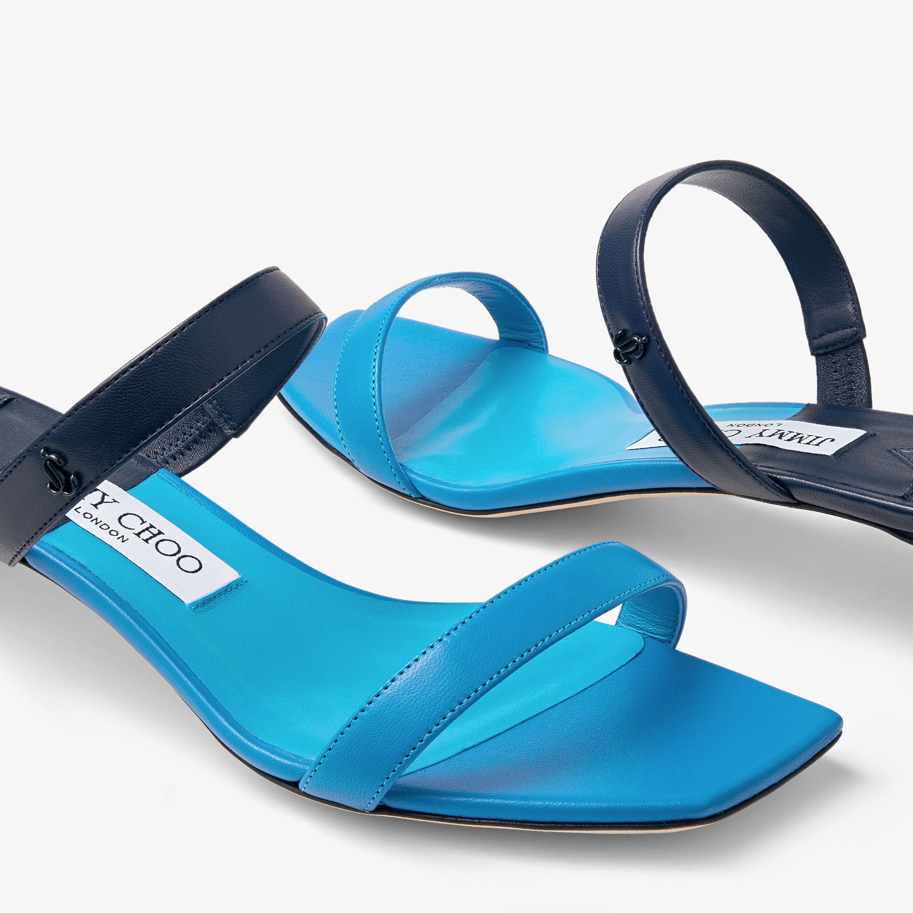 Mules Kyda 35 en cuir - Sky & Navy