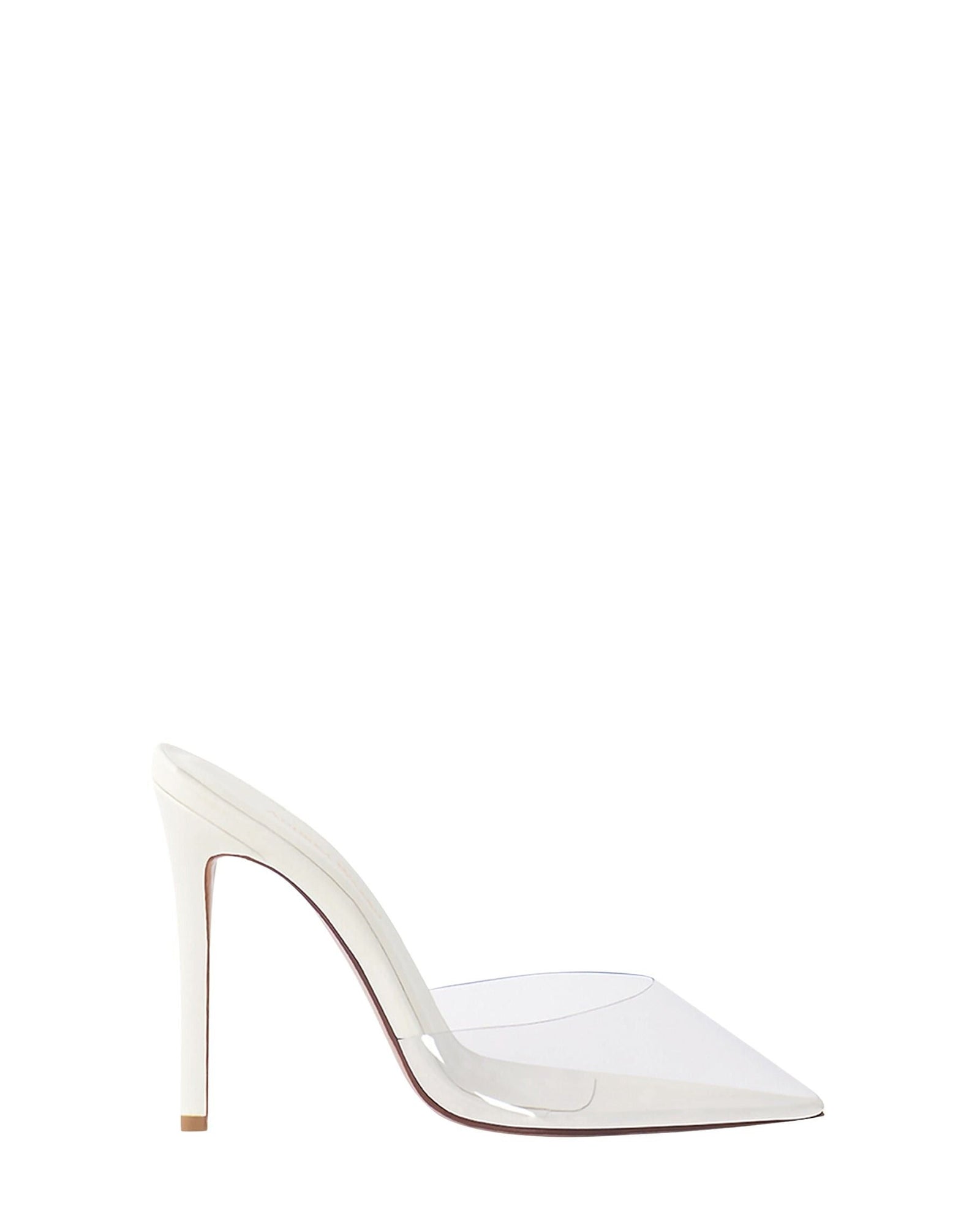 Mules Kylie 105 en cuir - Offwhite & Clear Pvc