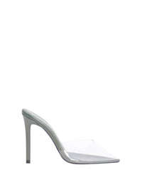 Mules Kylie 105 en cuir - Khaki & Clear Pvc