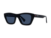 Sunglasses 1970 - Shiny Black  & Blue