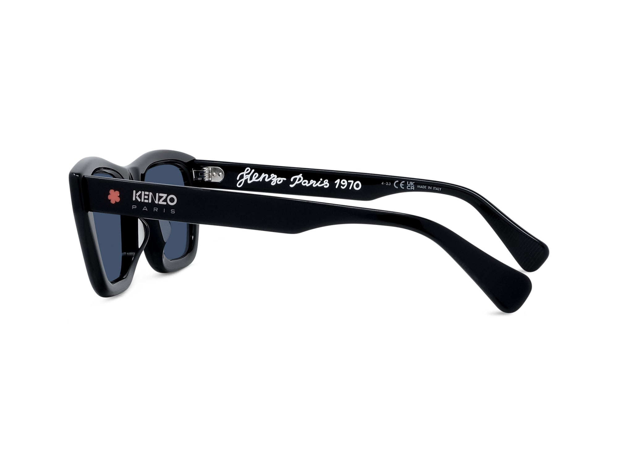 Sunglasses 1970 - Shiny Black  & Blue