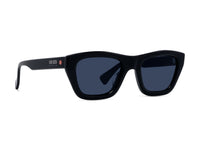 Sunglasses 1970 - Shiny Black  & Blue