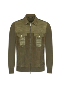Blouson texturés exotique en soie - Vert