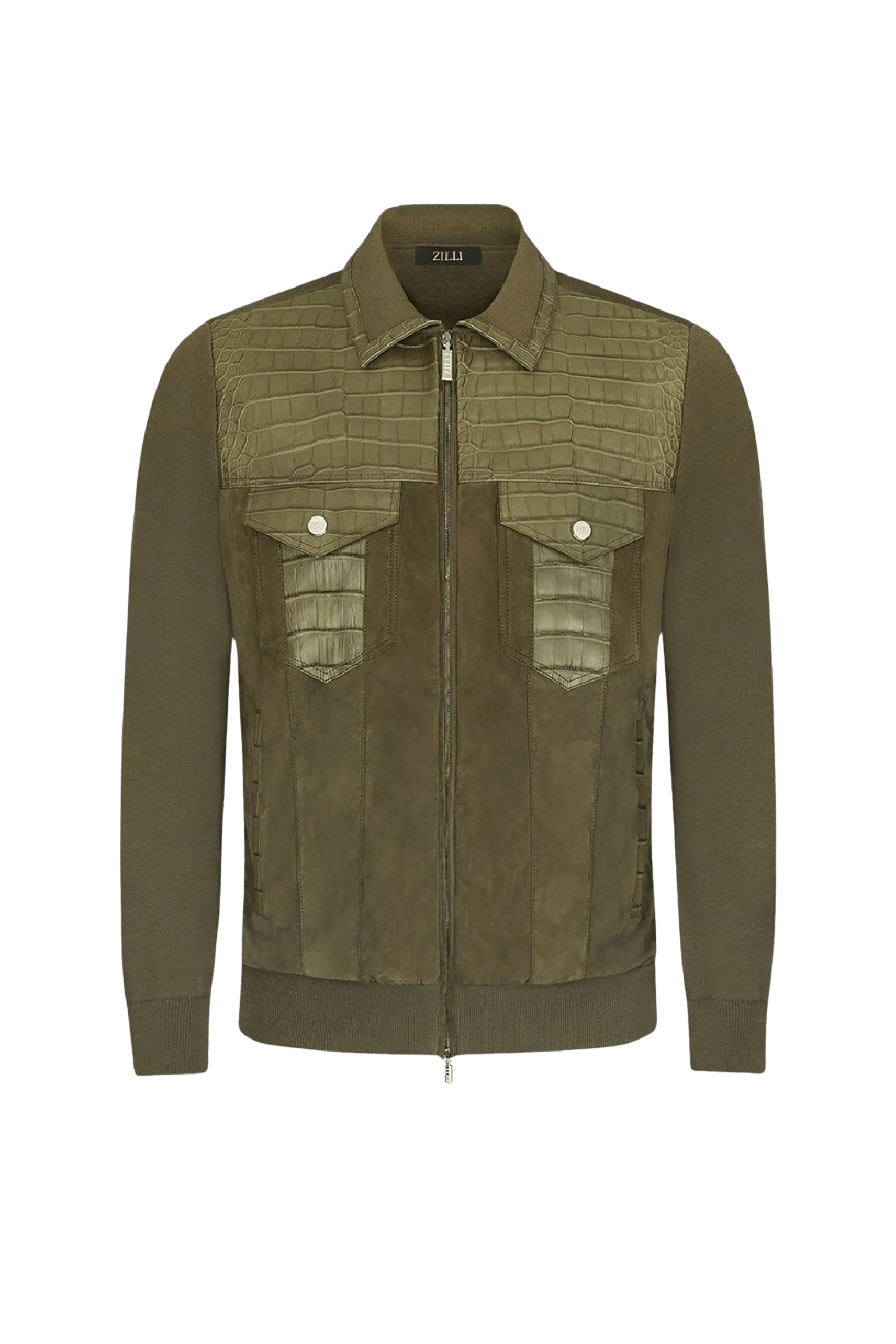 Blouson texturés exotique en soie - Vert