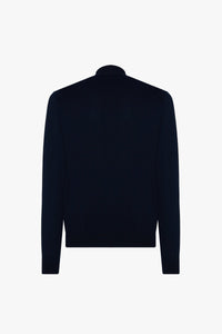 Gilet zippé à rayures verticales en soie - Dark Navy