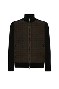 Cardigan en soie mélangée - Marron & Noir