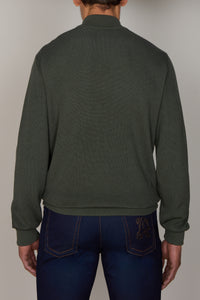 Cardigan à col montant et manches longues - Deep Military