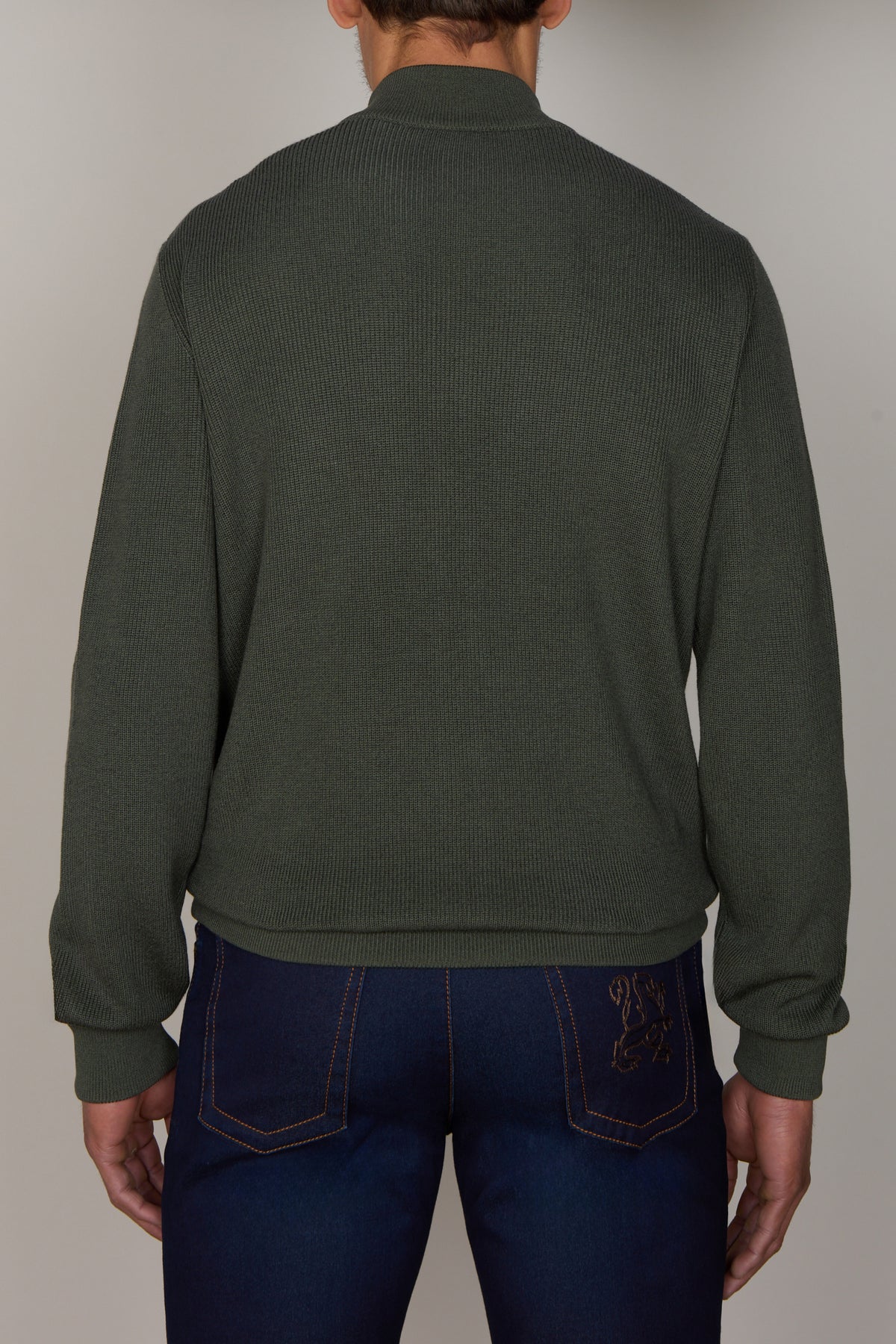 Cardigan à col montant et manches longues - Deep Military