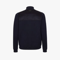 Veste zippée à empiècements en laine - Bleu