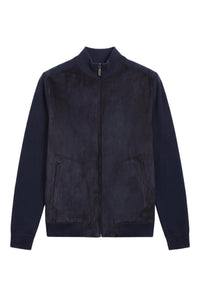 Cardigan à col montant et fermeture éclair en laine - Dark Navy