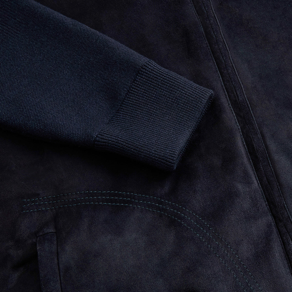 Cardigan à col montant et fermeture éclair en laine - Dark Navy
