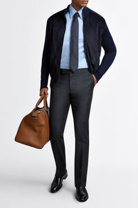 Cardigan à col montant et fermeture éclair en laine - Dark Navy